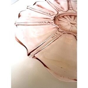 Vintage Pink Anchor-Hocking Depression Glass Oyster and Pearl Serving Platter